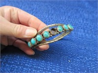 sterling silver & turquoise bracelet(1 stone gone)