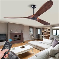 Solid Wood Ceiling Fans Without Light, 60 Inch Re