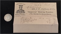 Antique Ephemera Invoice Imperial Baking Powder
