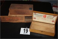 Three Boxes; Cigar, Old Times Whiskey, Cotton
