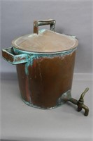 COPPER POT WITH LID AND SPOUT 15"X12"X16" MARKED