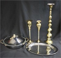 Brass & Oneida Stainless Servingware