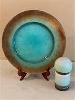 Decorative Plate w/Stand & Figural