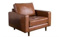 Holloway Mid-Century Leather Armchair, Camel