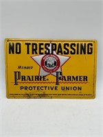 Vintage prairie farmers no trespassing protective