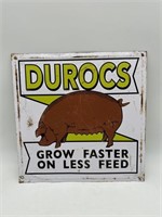 Metal Durocs breed associations hog sign