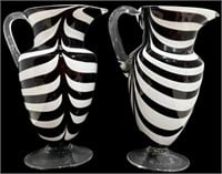 Zebra Print Glass Pitchers
