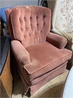 pink padded chair