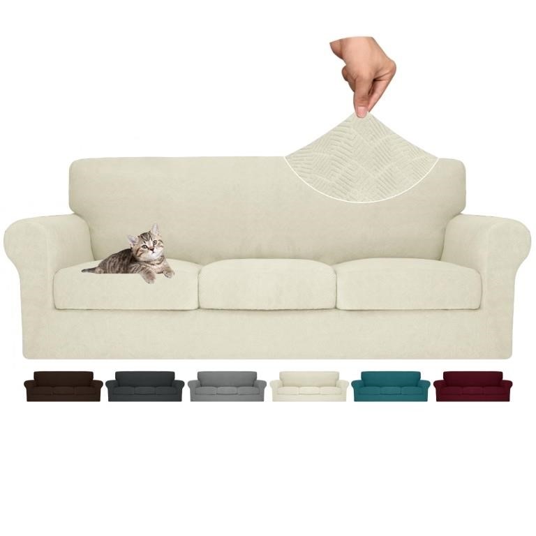 MAXIJIN 4 Piece Couch Covers for 3 Cushion Couch
