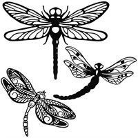 3 Pieces Metal Dragonfly Wall Decor Outdoor