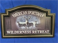 AMERICAN SPORTSMAN WILDERNESS RETREAT WOODEN SIGN