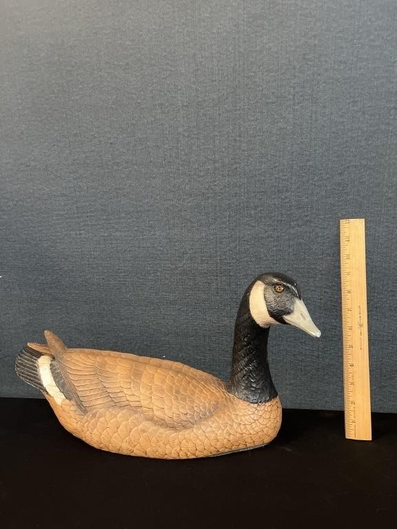 Heavy Wood Painted Glass Eye Duck