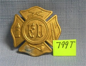 Antique F.D. hat badge
