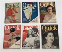 6 Quick Magazines,1 Preview,1950's