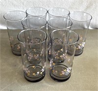 8 floral retro glass glasses