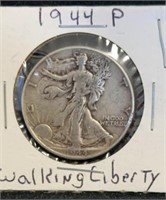 1944P silver walking liberty half dollar