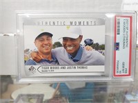 TIGER WOODS/DUSTIN WOODS PSA 10 AUTHENTIC MOMENTS