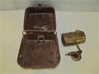 Vintage Brass Fuel / Oil Tank In Metal Box