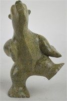 INUIT CARVED STONE DANCING BEAR SCULPTURE