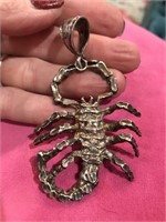 Large Sterling Silver Scorpion Pendant