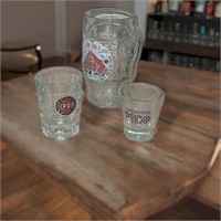 Lot of 3 Collectible Bar Glasses