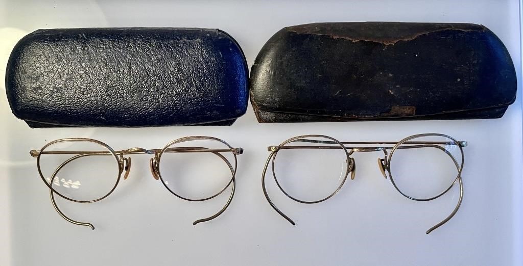2 pair vintage gold-filled eyeglasses w/cases