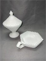 Milk Glass Compote with Candy Dish