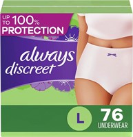 Discreet Adult Underwear  Large  76 Count