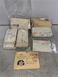 Tray Lot of World War II Era Envelopes w/Contents