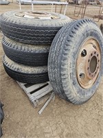 (4) 10.00-22 Truck Tires And Rims