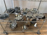 Apprx 20pc Cookware: Pots, Pans, Lids