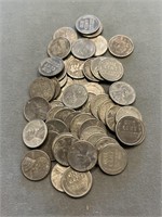 Full Roll Of 50 - 1943 Steel Lincoln What Cents