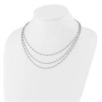 Sterling Silver  3 Strand Beaded Necklace