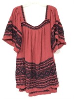Free People embroidered linen boho dress/top