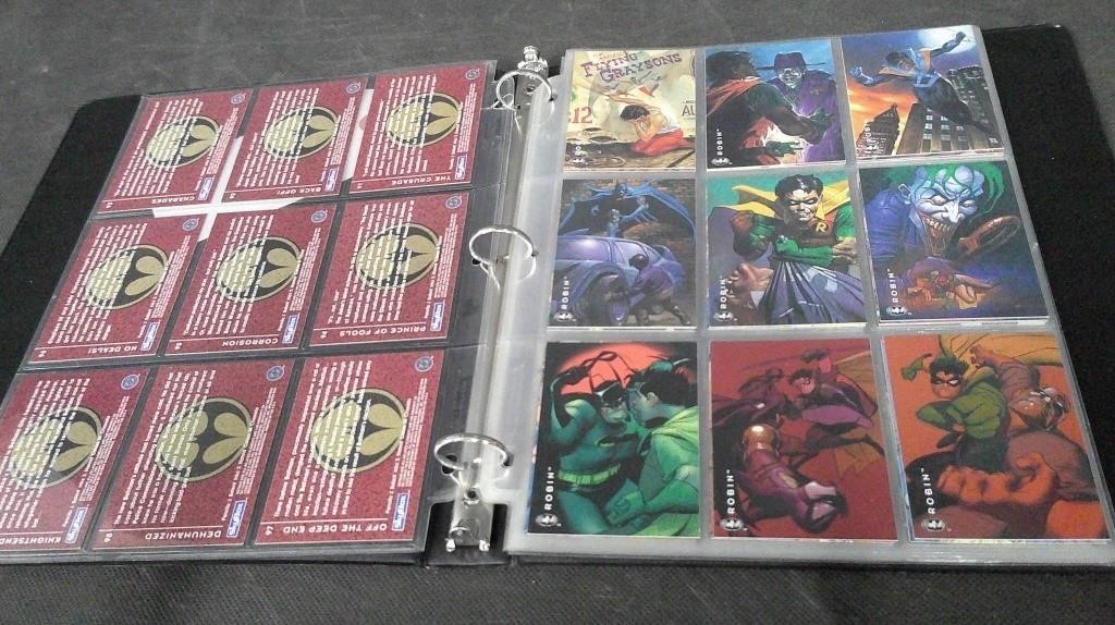 FOLDER FULL OF DC SUPER HERO CARDS, LOTS OF BATMAN