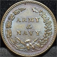 1863 Army & Navy Civil War Token, High Grade