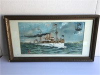 Antique Print U.S. Battleship Maine, 1898