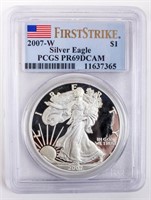 Coin 2007-W Am. Silver Eagle Proof PCGS 69DCAM