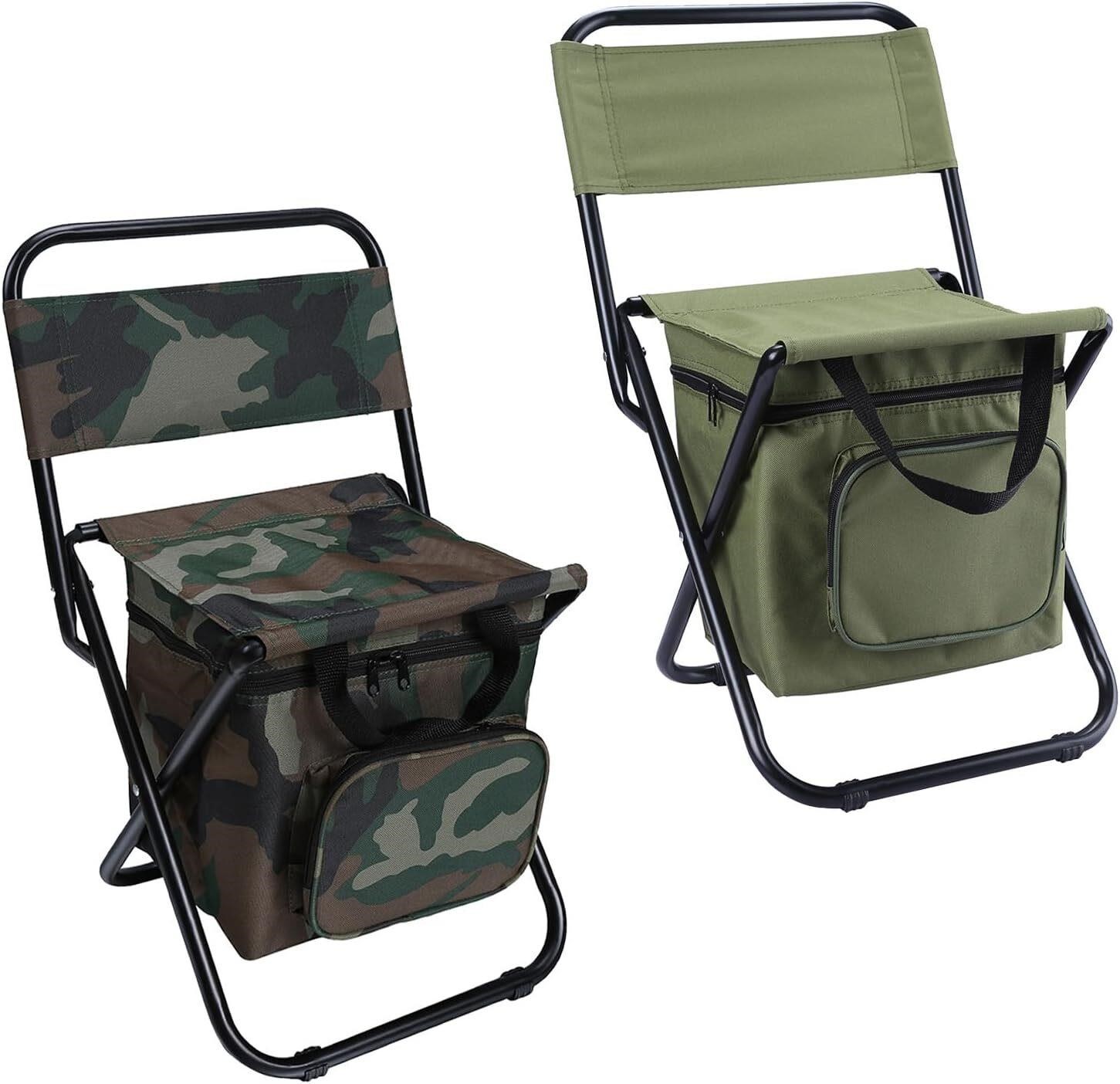 $60  LEADALLWAY 2 Pc Fishing Chair w/ Cooler Bag