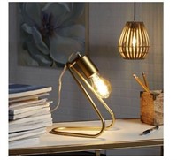 Shuyler Exposed Bulb Angled Gold Table Lamp