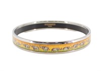 Hermes Elephant Enamel Bangle Bracelet