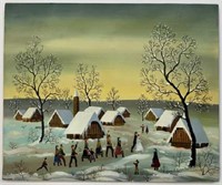 Winter Scene Painting sgd. Kowalski.