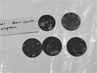 WWI Iron Eorpean Coins