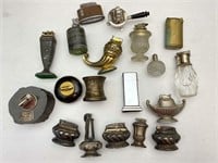 Assorted Lighters; Glass, Metal, Decorative
