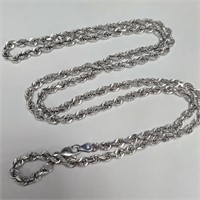 $7600 10K  21.68G 24" Solid Rope Chain Necklace