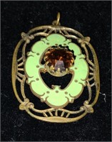 Antique Victorian Style Pendant with Garnet Stone