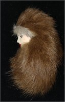 Vintage Real Mink Fur Lady Profile Brooch