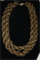 Heavy Vintage Double Chain Gold Necklace