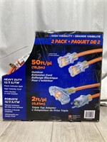 High Visibility 2 Pack Outdoor Extension Cord