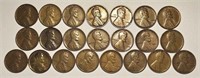22 Circulated 1909-P VDB Lincoln Wheat Cents